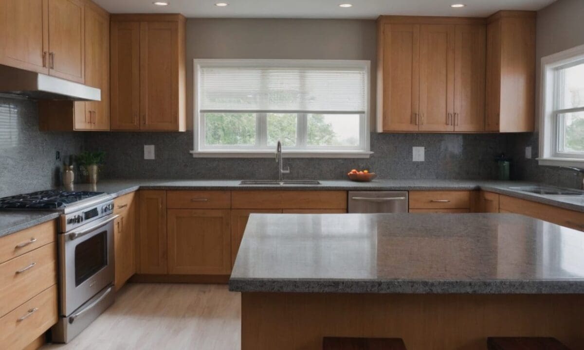 28. Cozinhas planejadas em L com bancada de granito proporcionam iluminação natural potencializada