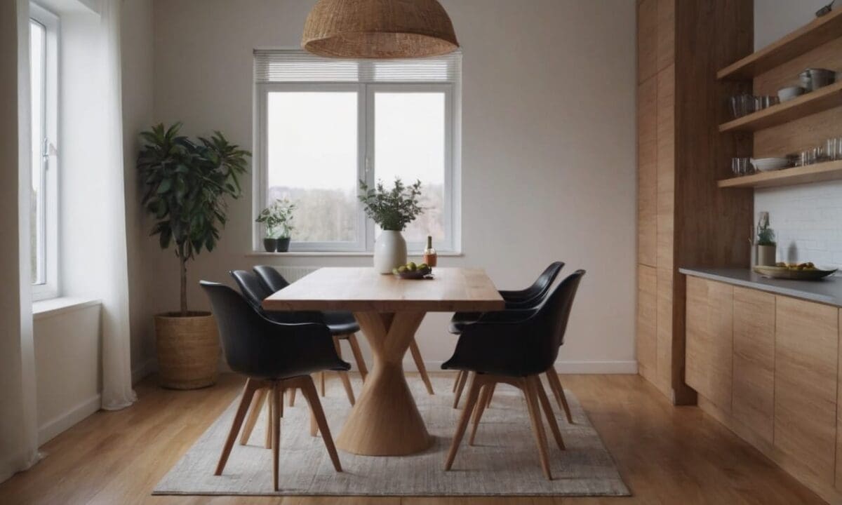 28. Mesa de jantar pequena proporciona criam um ponto focal no ambiente