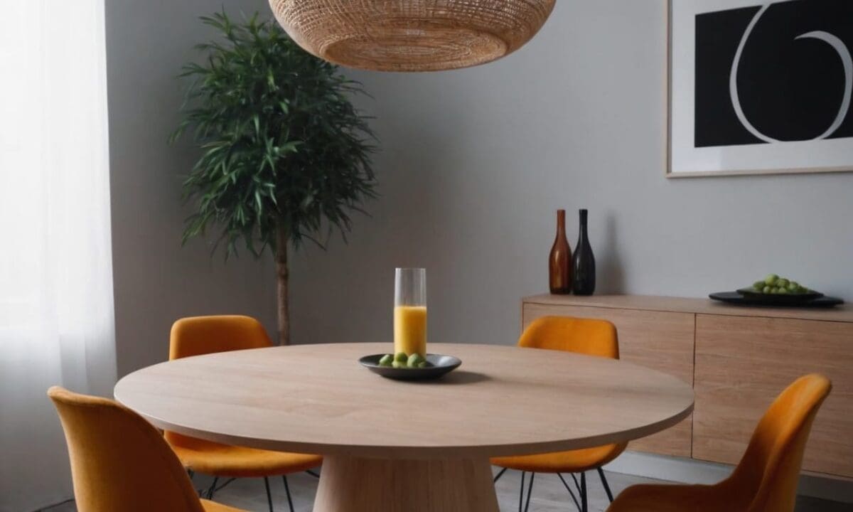 29. Mesa de jantar pequena proporciona melhor aproveitamento em apartamentos