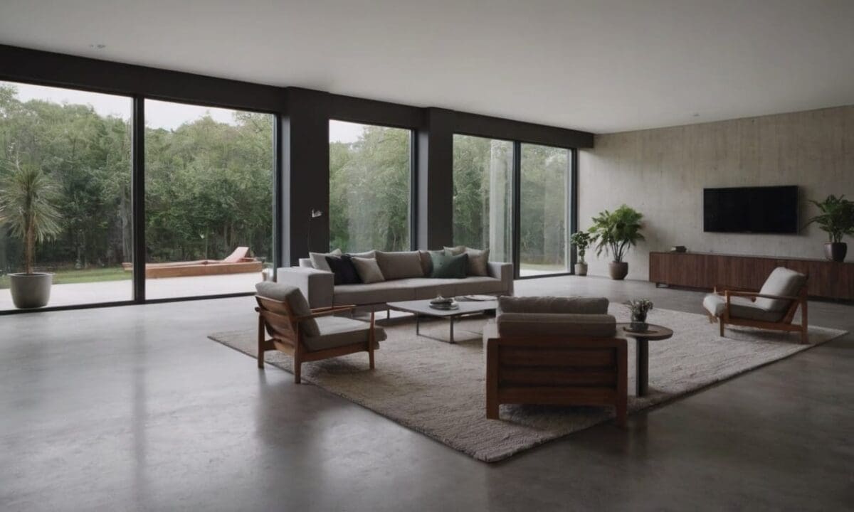 30. Casas com piso de cimento queimado ambientes únicos