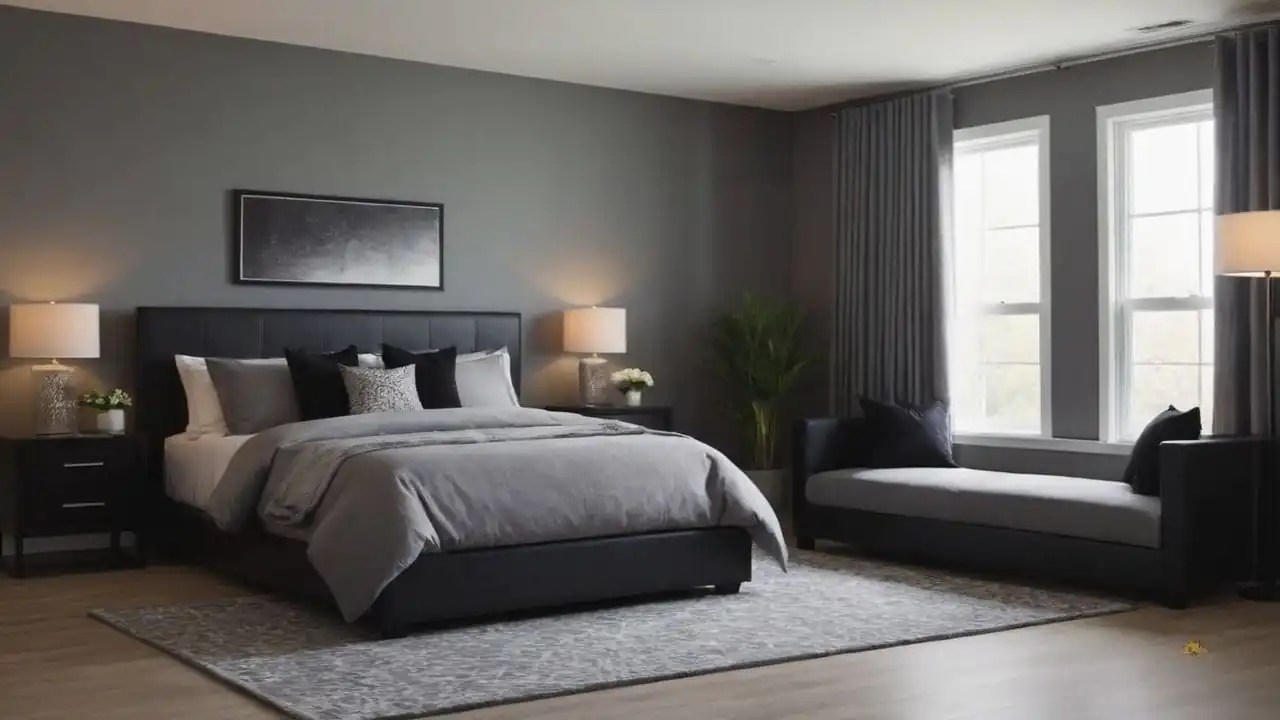 30. Quartos cinza e preto proporcionam perfeito para quartos de hóspedes