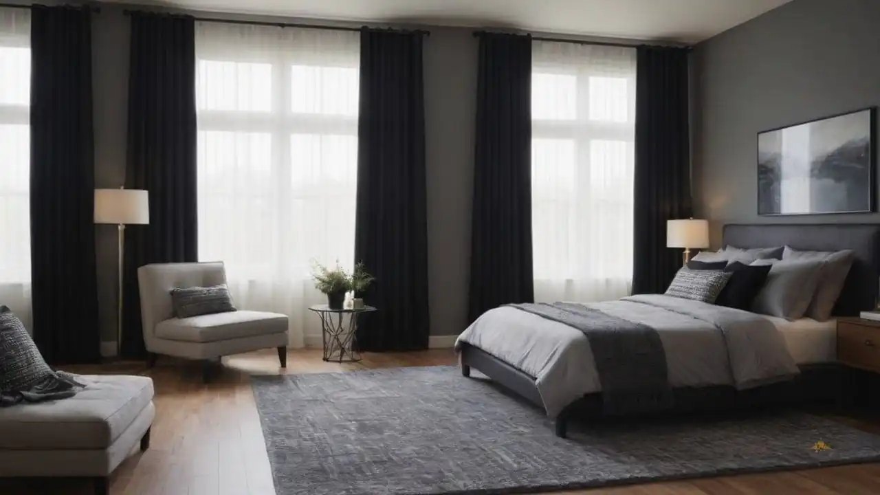 40. Quartos cinza e preto proporcionam ideal para iluminação indireta