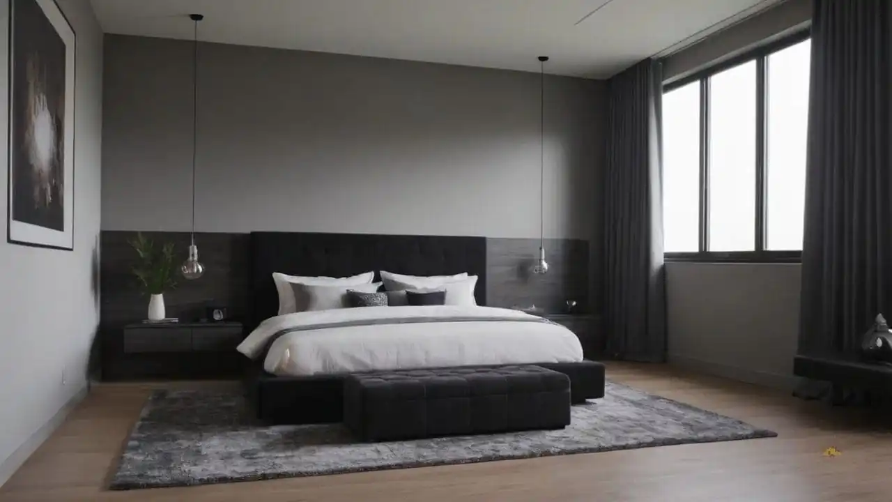 41. Quartos cinza e preto proporcionam adequado para todas as idades