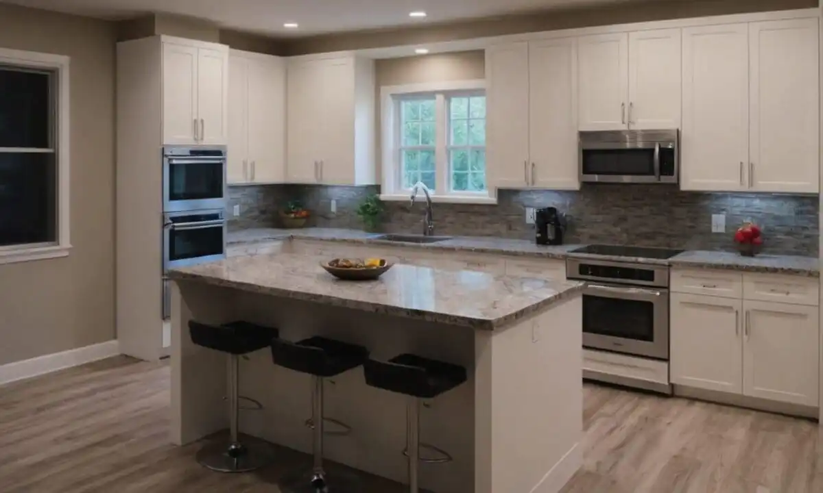 5. Cozinhas planejadas em L com bancada de granito proporcionam design decorativo funcional