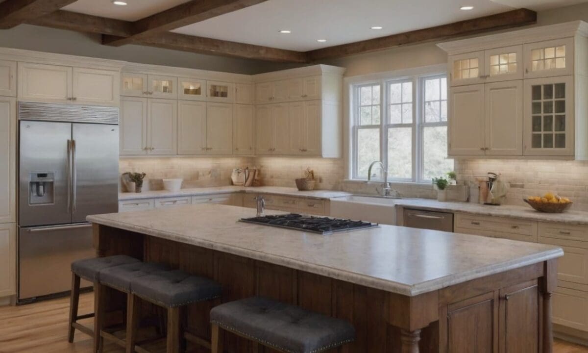 52. Inspirações de cozinhas americanas - integração com a decoração da sala