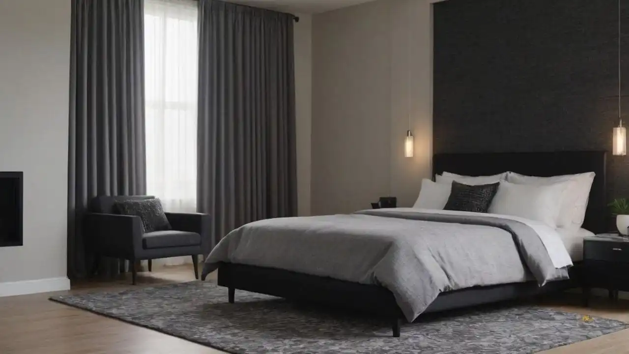 52. Quartos cinza e preto proporcionam atmosfera relaxante
