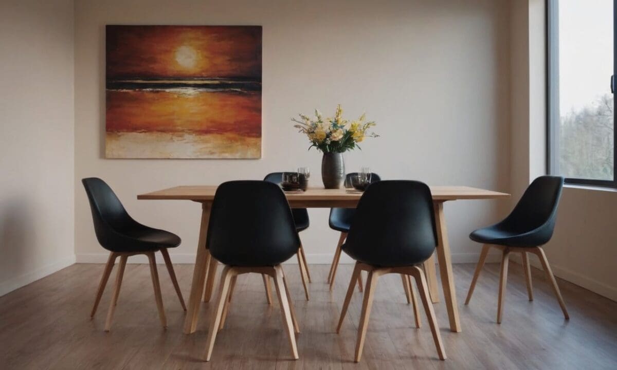 8. Mesa de jantar pequena proporciona opções dobráveis