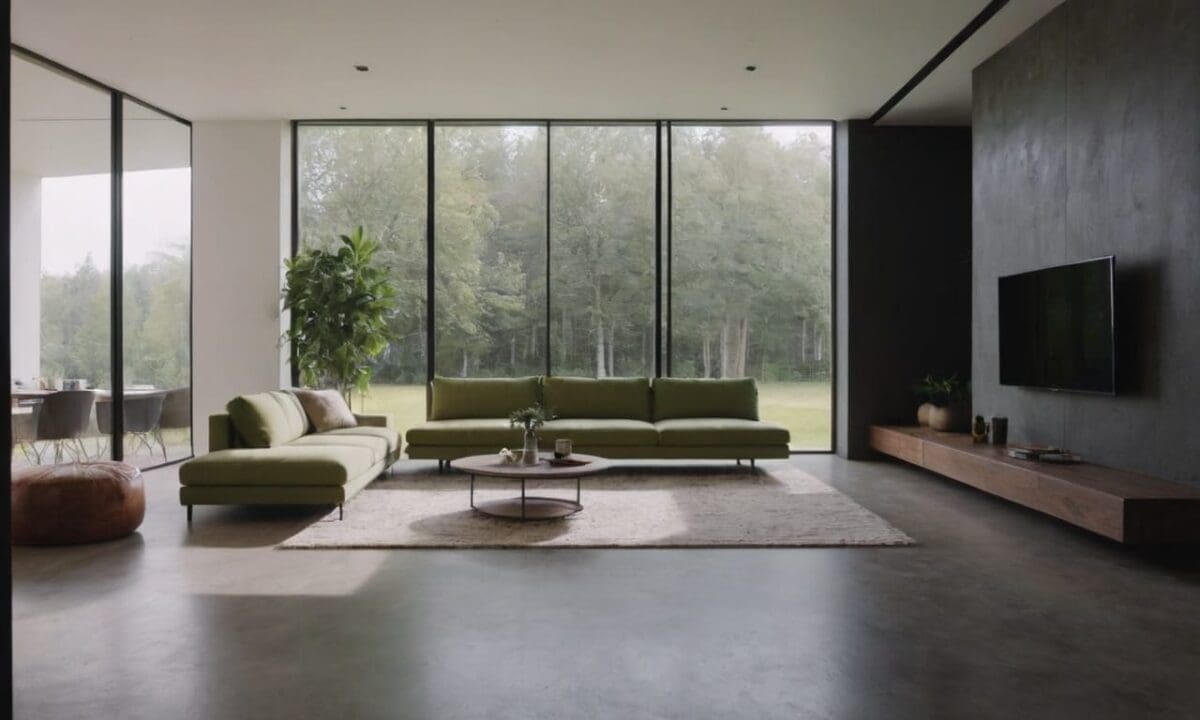 9. Casas com piso de cimento queimado superfície contínua