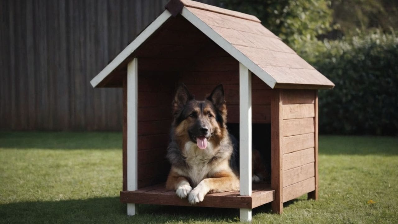 9. Casas de madeira pra cachorro proporcionam proteção contra o vento