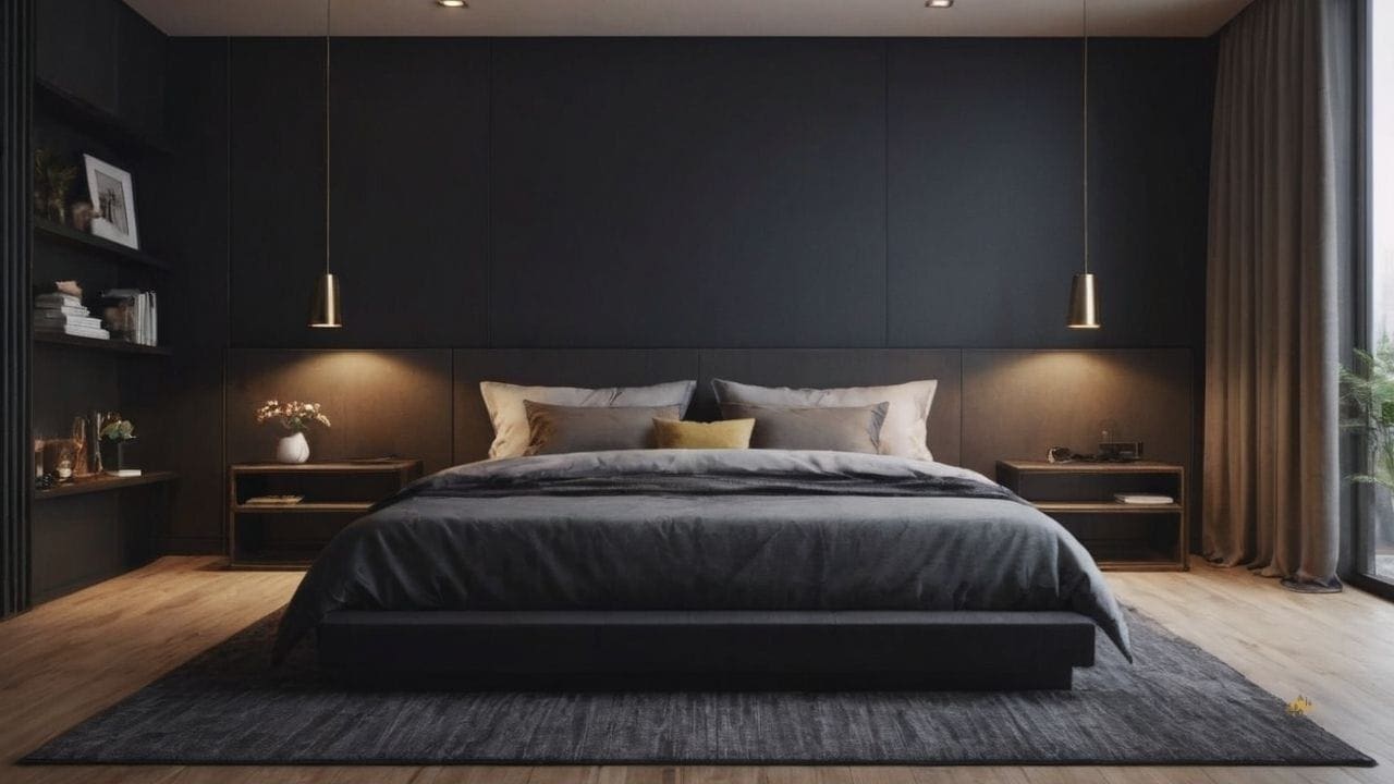 13. Quarto preto proporciona atemporal