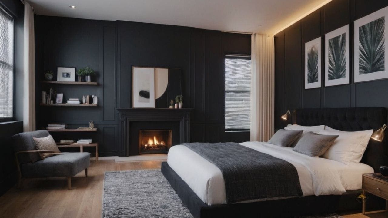 16. Quarto preto proporciona intimidade
