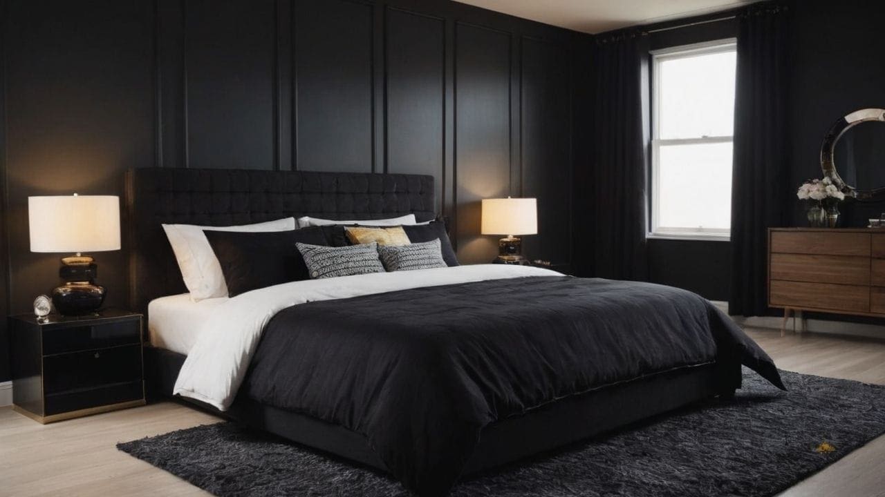 23. Quarto preto proporciona design