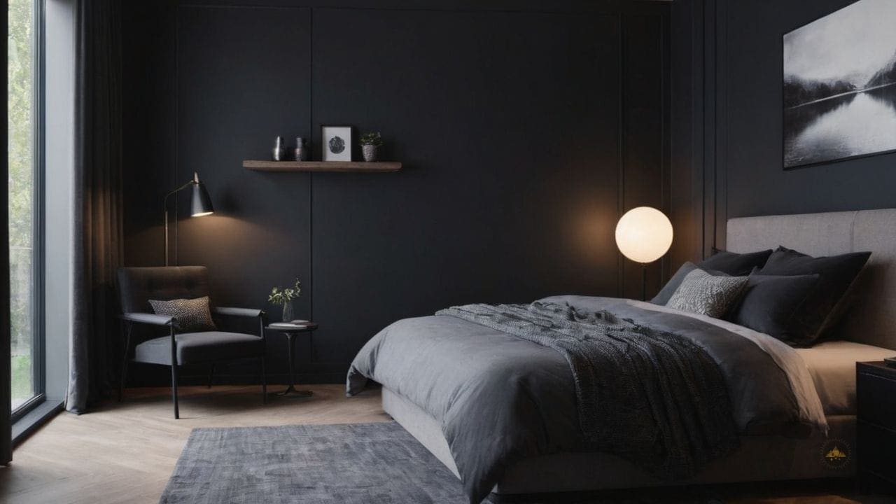 25. Quarto preto proporciona equilíbrio