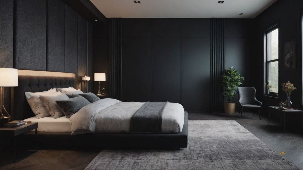 28. Quarto preto proporciona serenidade