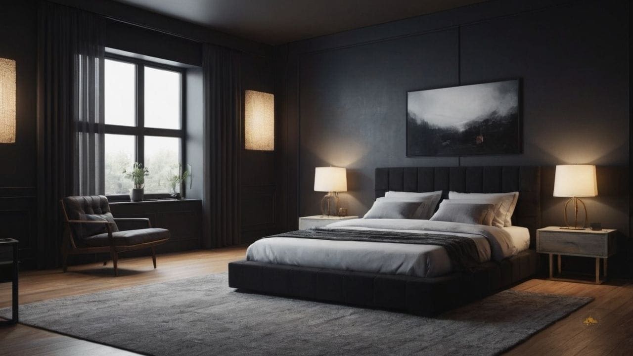 29. Quarto preto proporciona contemporâneo