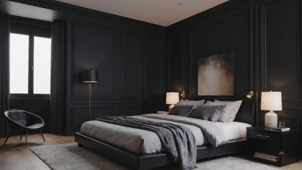 35. Quarto preto proporciona metálicos