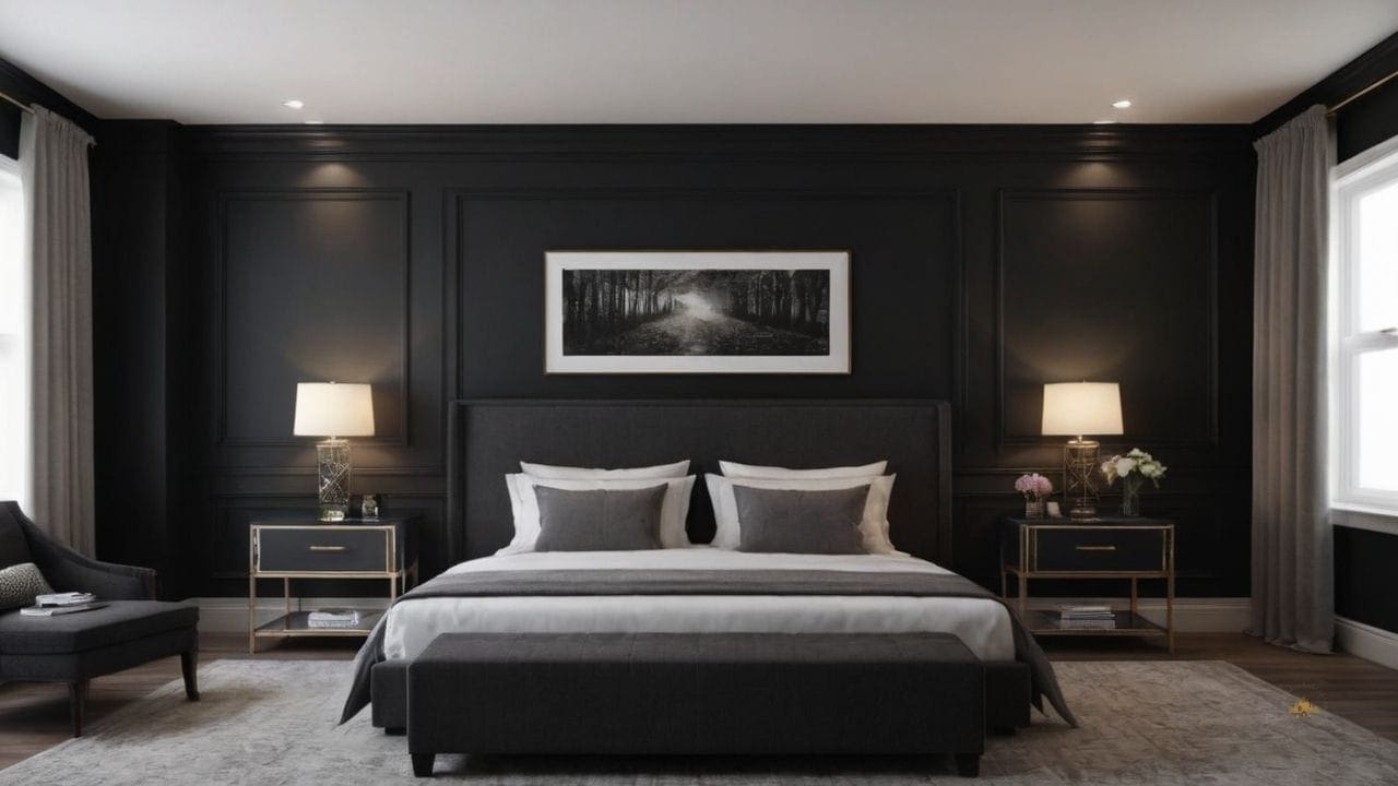 36. Quarto preto proporciona acolchoamento
