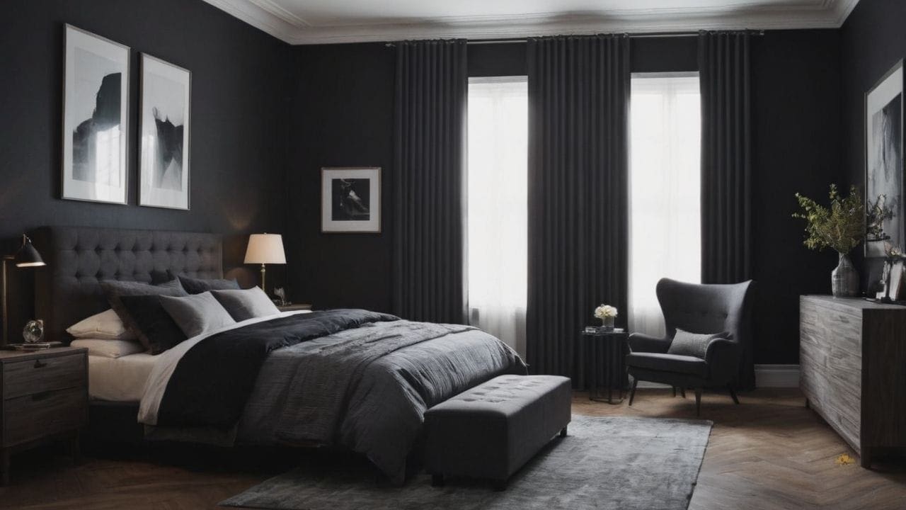 4. Quarto preto proporciona aconchego