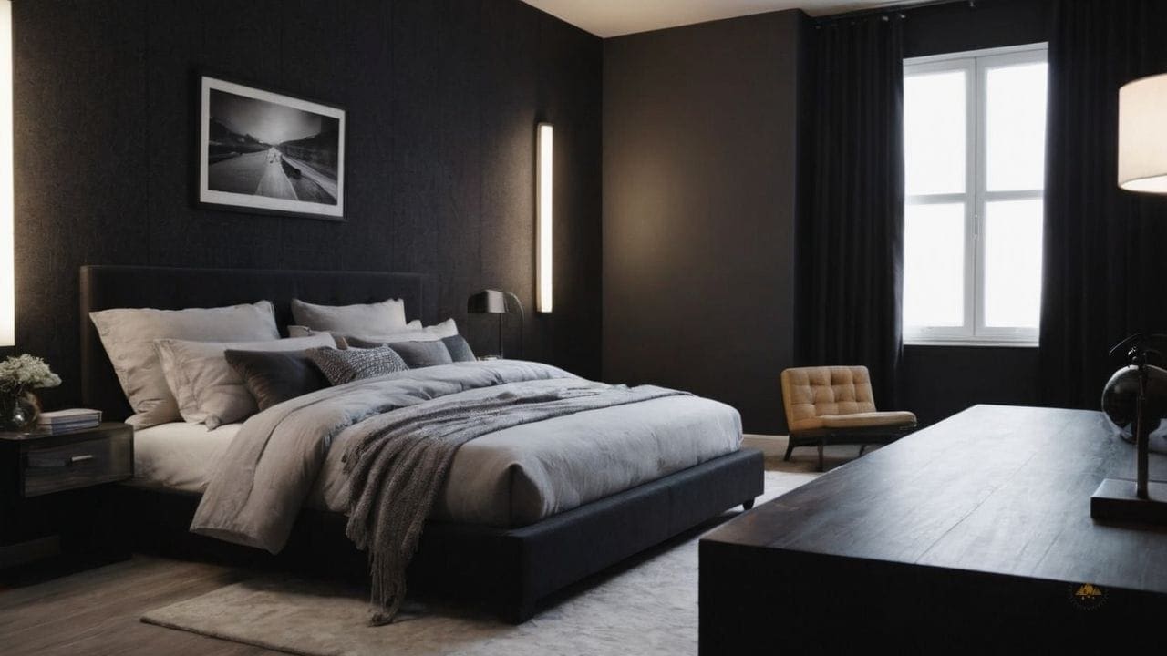 5. Quarto preto proporciona elegância