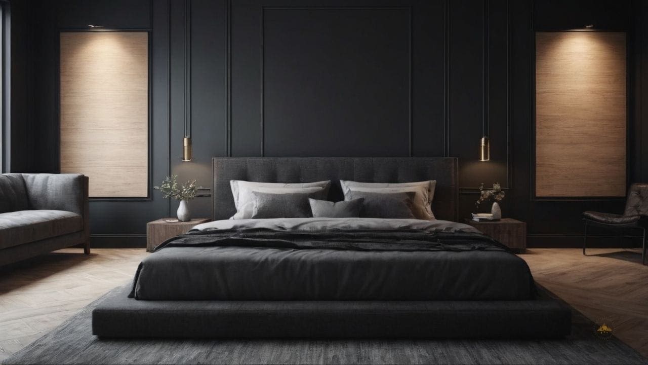 55. Quarto preto proporciona arte