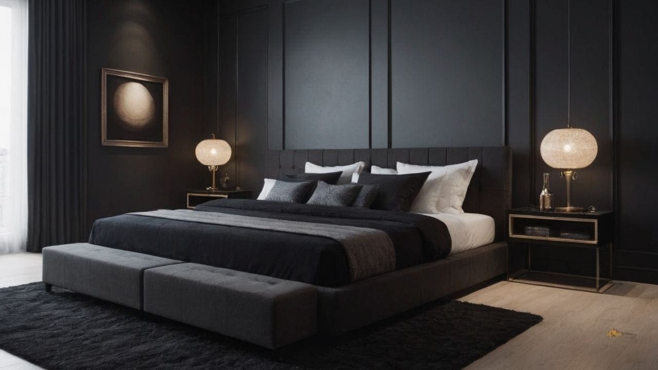 6. Quarto preto proporciona destaque