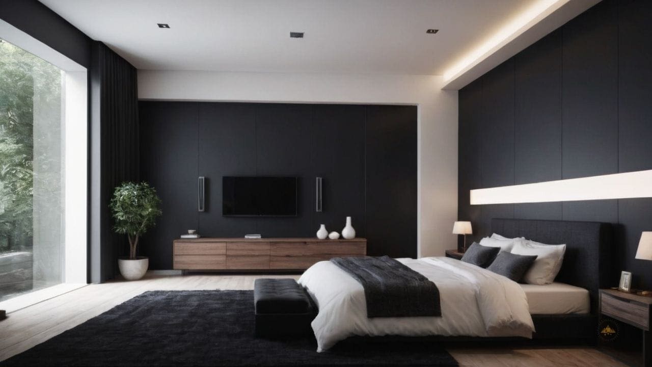 60. Quarto preto proporciona refinamento