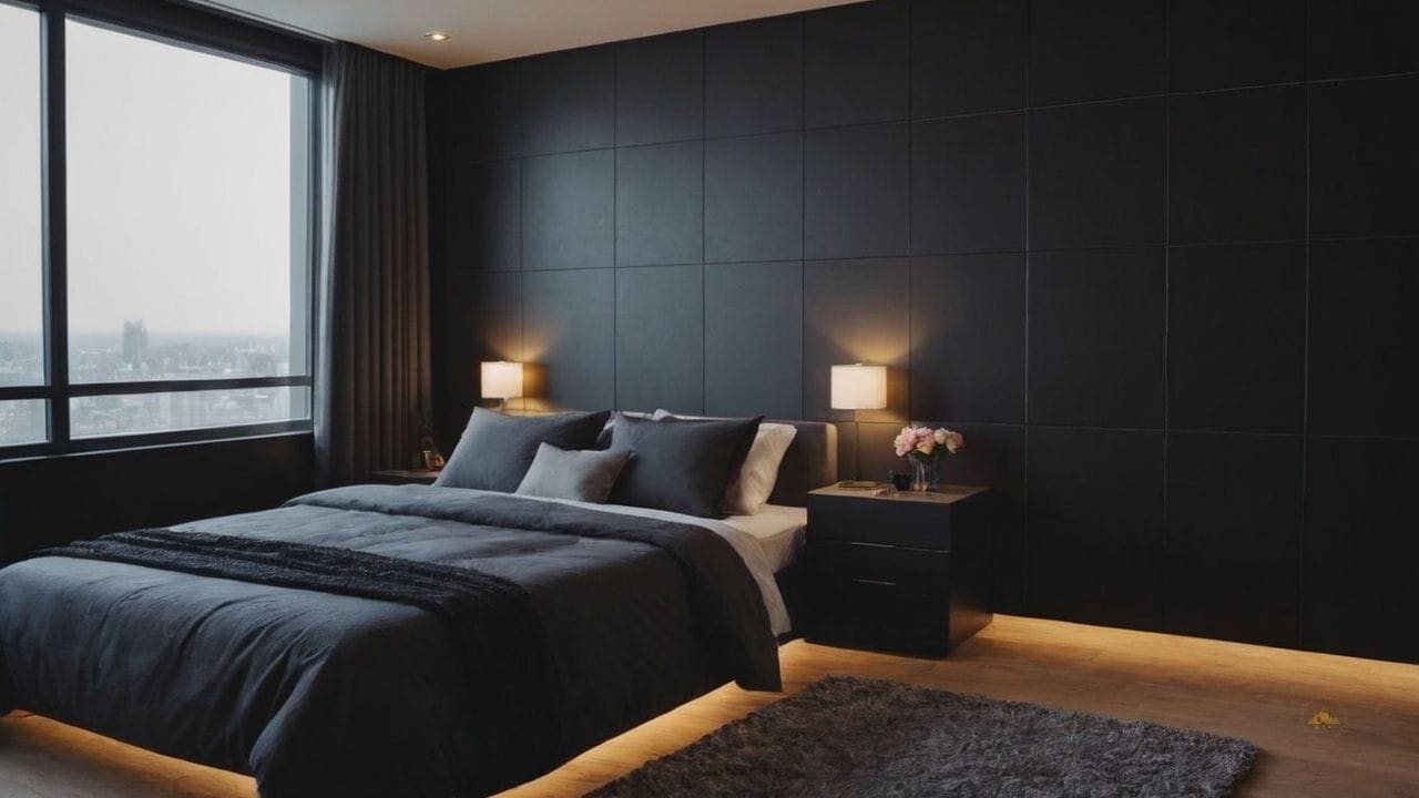 62. Quarto preto proporciona estilo