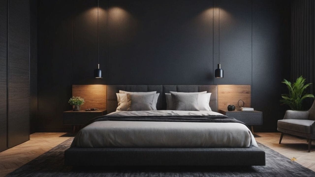 64. Quarto preto proporciona arte