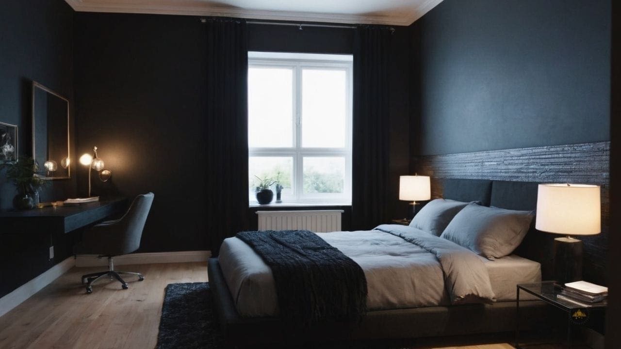 68. Quarto preto proporciona elegância