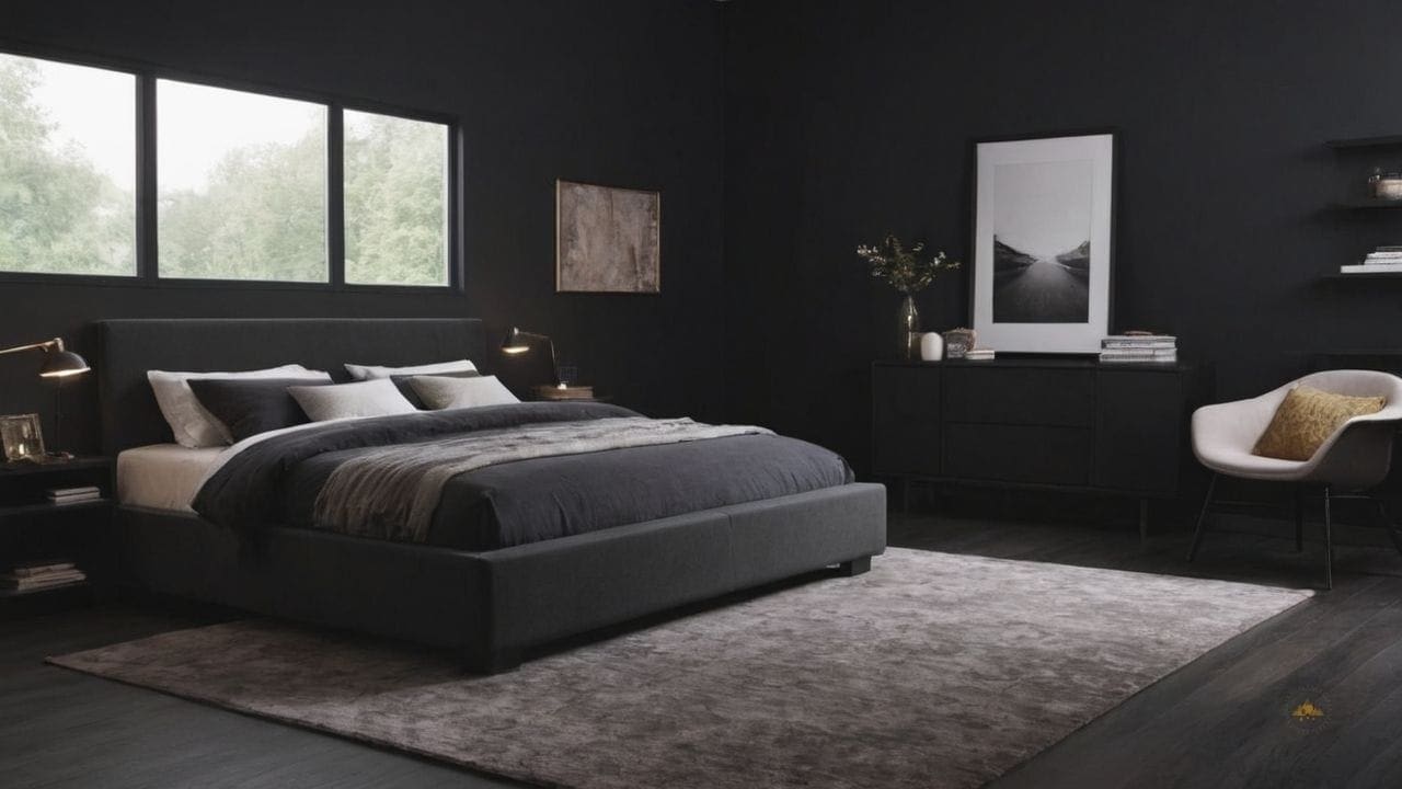 76. Quarto preto proporciona linho
