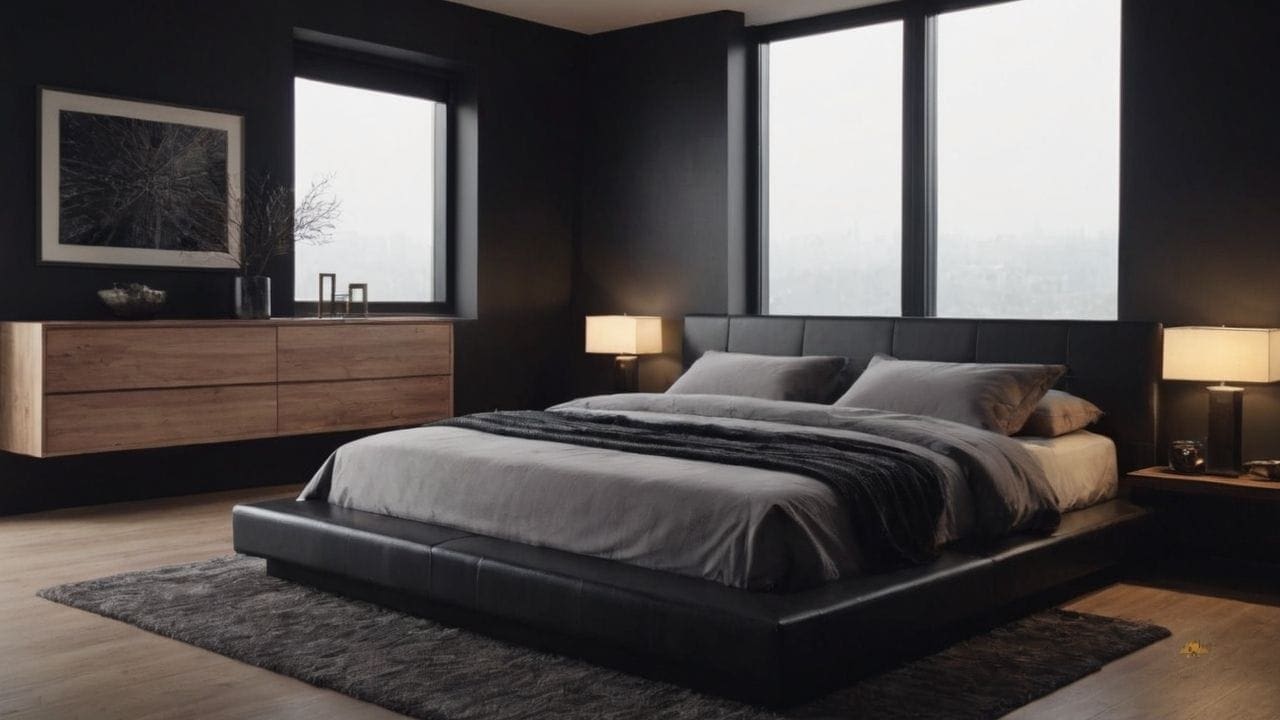 85. Quarto preto proporciona retrô