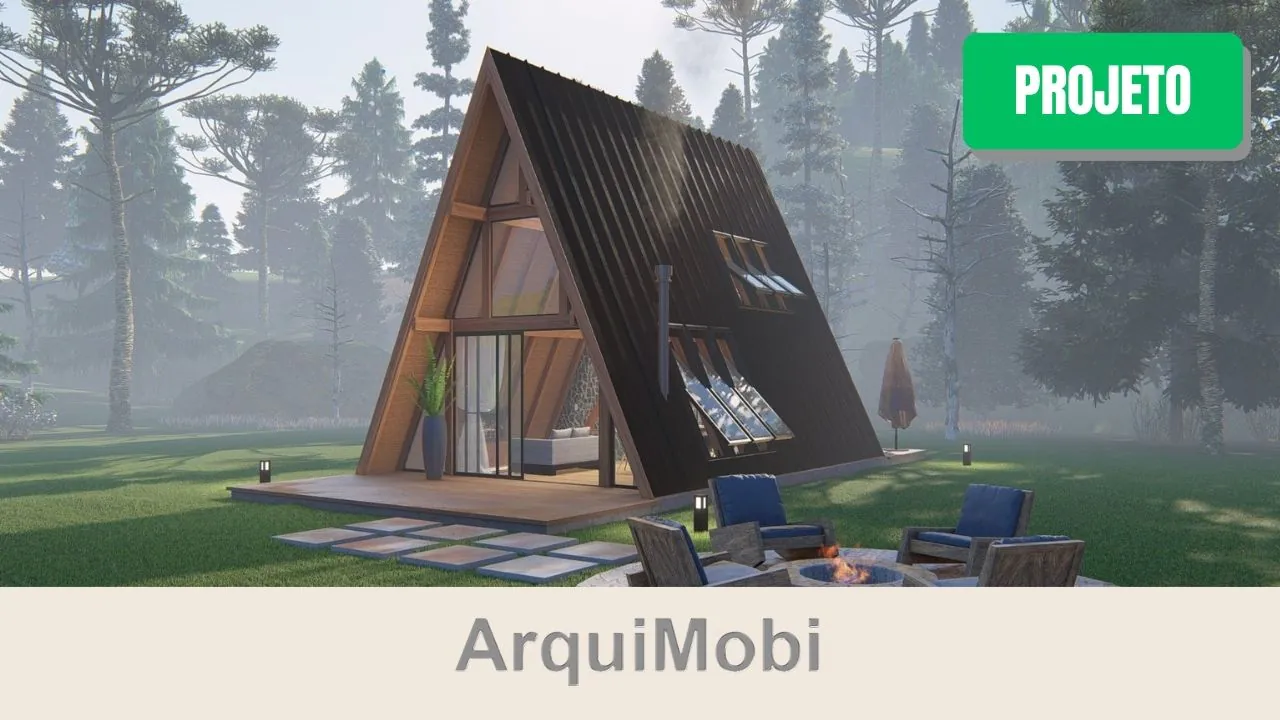 Projeto Chalé Alpino - Planta Pronta | 50 m²