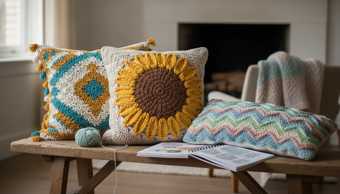 Almofadas de crochê: modelos e tutoriais caseiros
