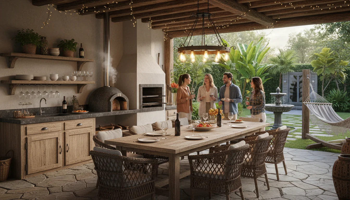 Área gourmet rústica: projetos para lazer