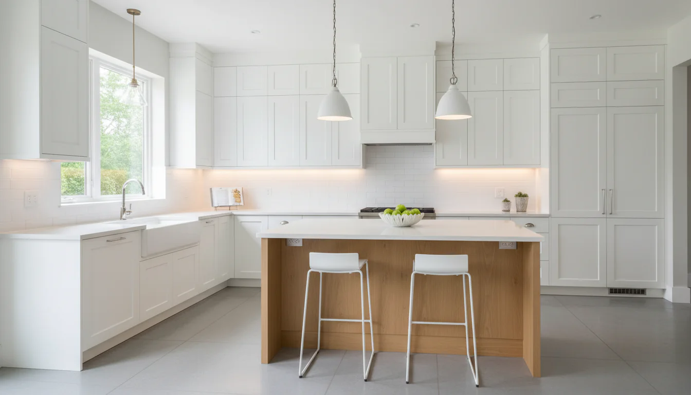 Armário branco: cozinha clean e luminosa Armário branco: cozinha clean e luminosa