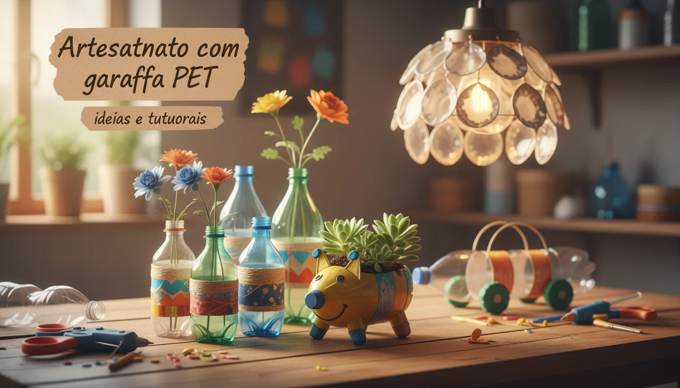 Artesanato com garrafa PET: ideias e tutoriais Artesanato com garrafa PET: ideias e tutoriais
