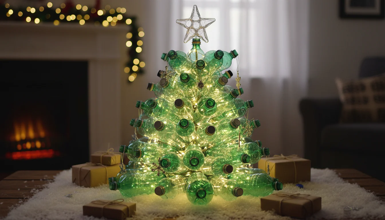 Árvore de Natal de Garrafa PET: tutoriais e ideias
