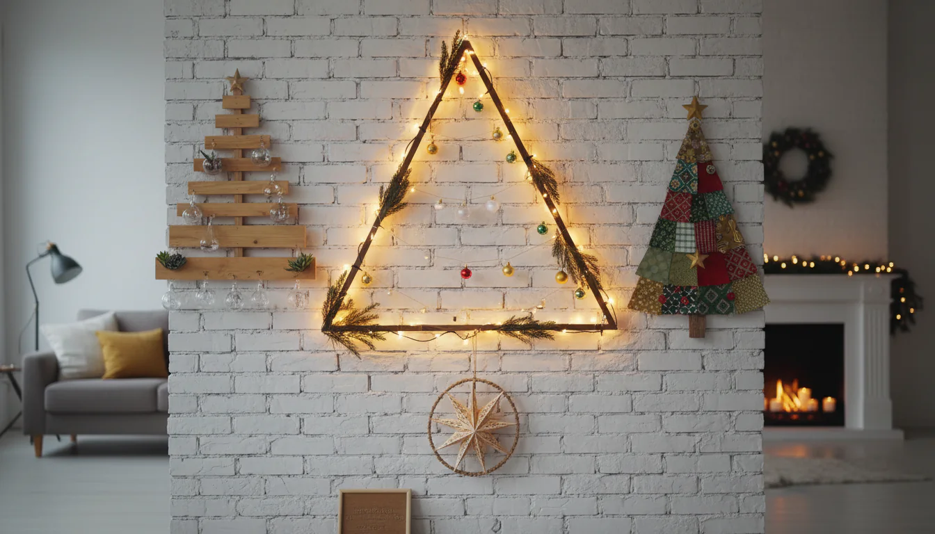 Árvore de Natal na Parede: ideias criativas e fáceis Árvore de Natal na Parede: ideias criativas e fáceis