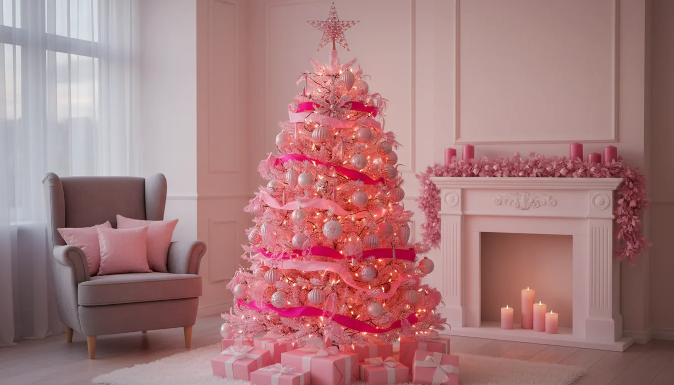 Árvore de Natal rosa: novo tom na decoração