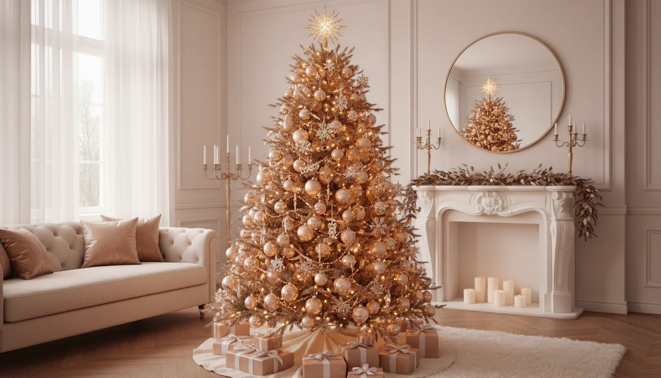 Árvore de Natal rose gold: ideias elegantes