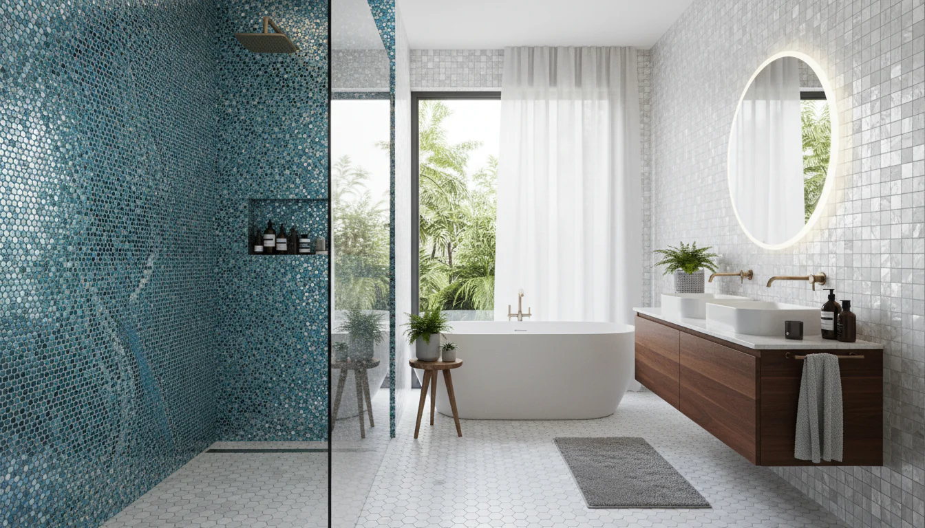 Banheiros com pastilhas: decorações inspiradoras