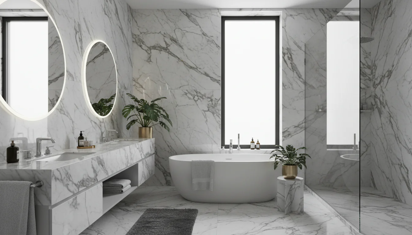 Banheiro marmorizado: projetos elegantes para admirar