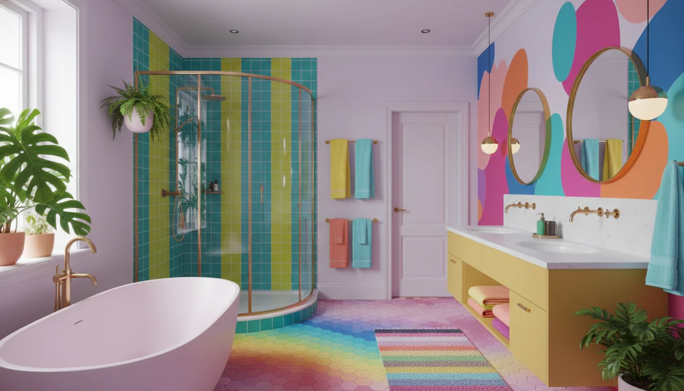 Banheiros coloridos: usar cor com harmonia