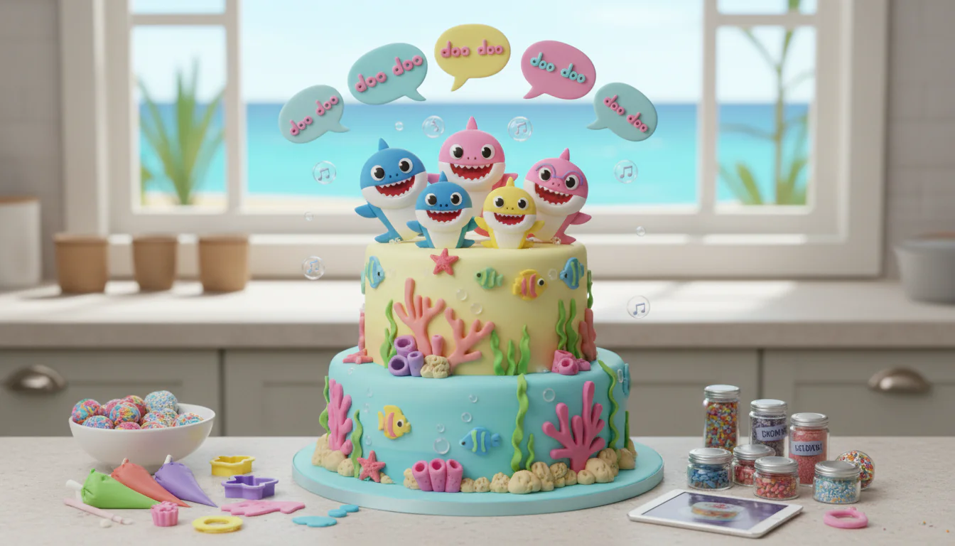 Bolo Baby Shark: ideias e tutoriais divertidos