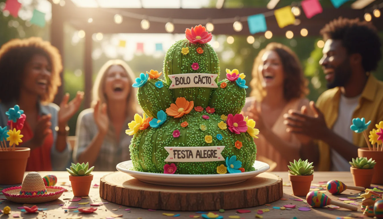 Bolo cacto: opções criativas para festa alegre