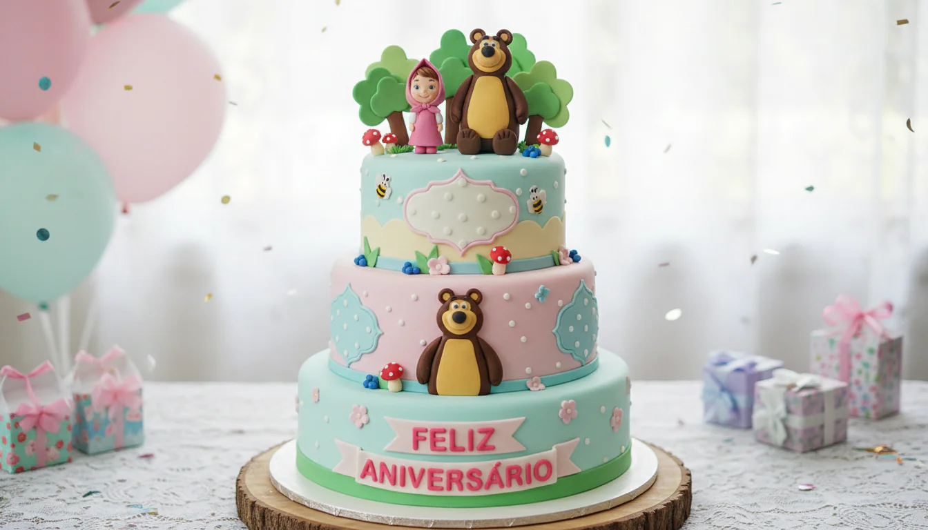 Bolo da Masha e o Urso: ideias fofinhas