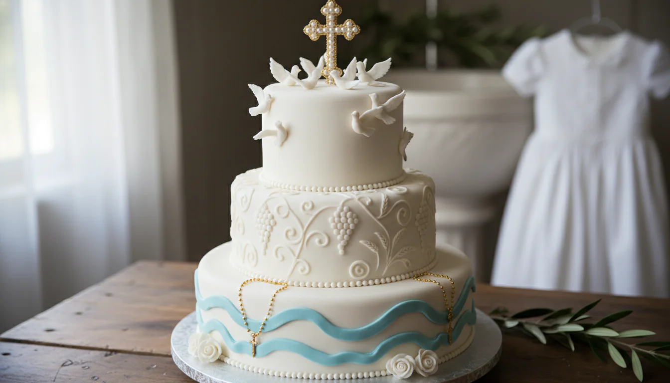 Bolo de batizado: ideias demonstrando fé