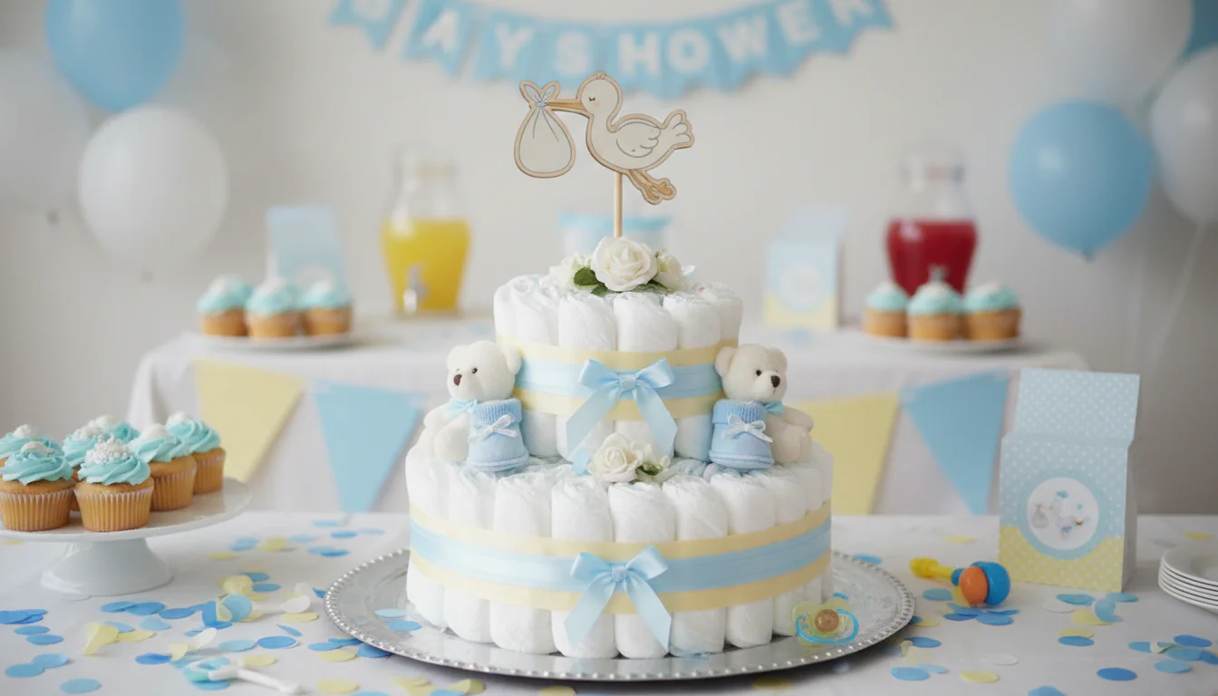 Bolo de fraldas: item para decorar chá de bebê