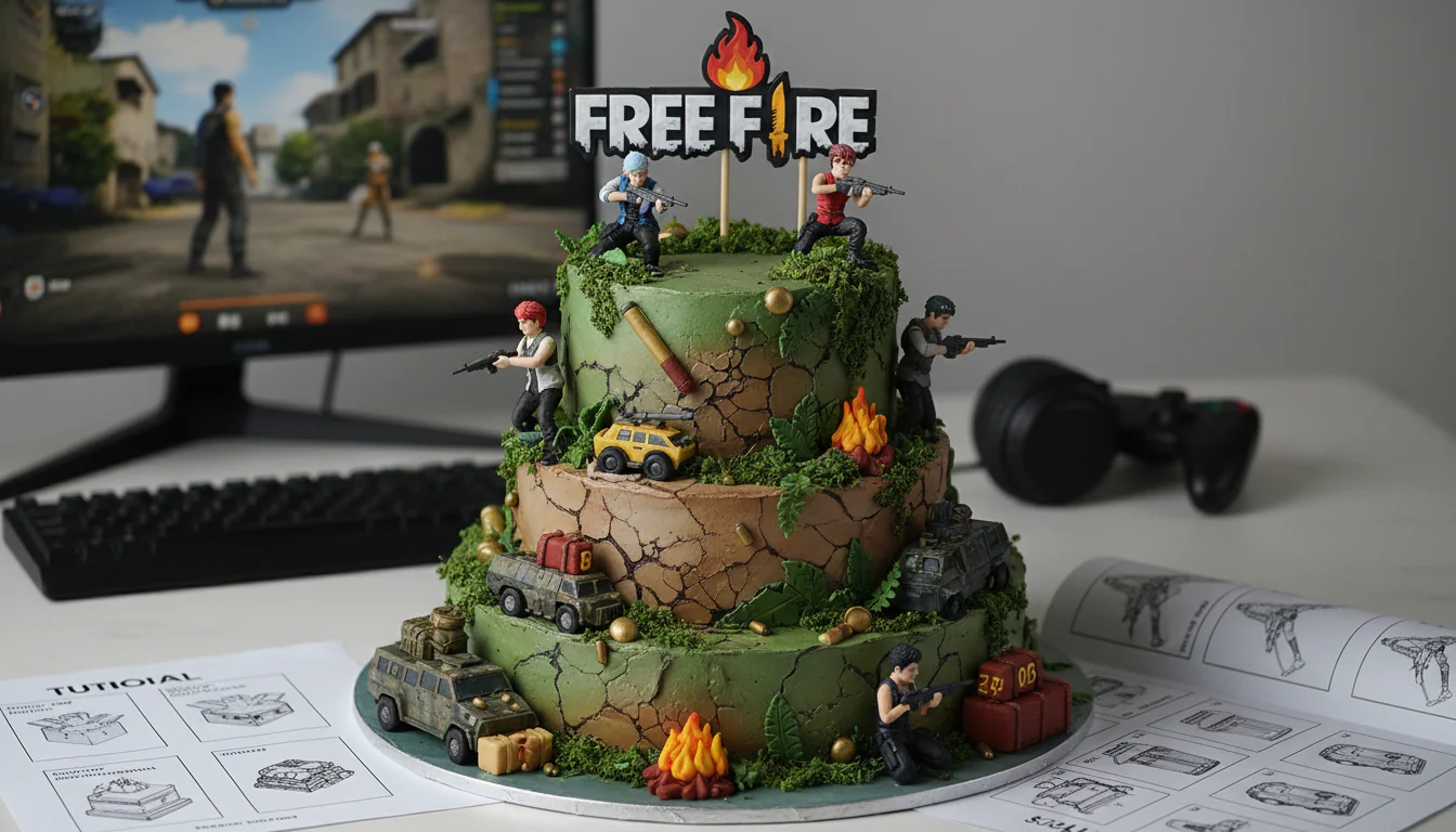 Bolo Free Fire: fotos e tutoriais inspiradores