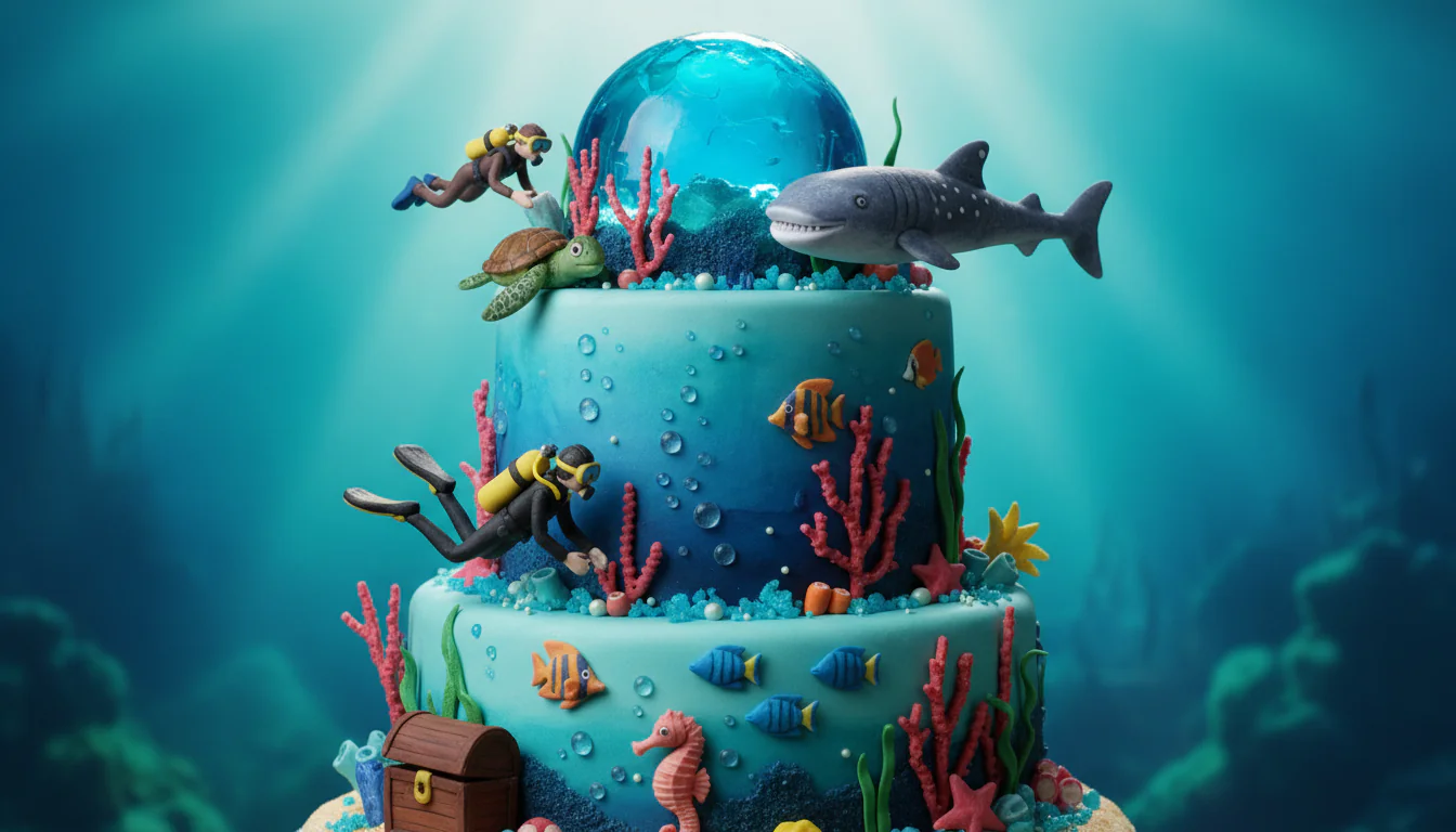 Bolo fundo do mar: ideias e tutoriais mergulhadores